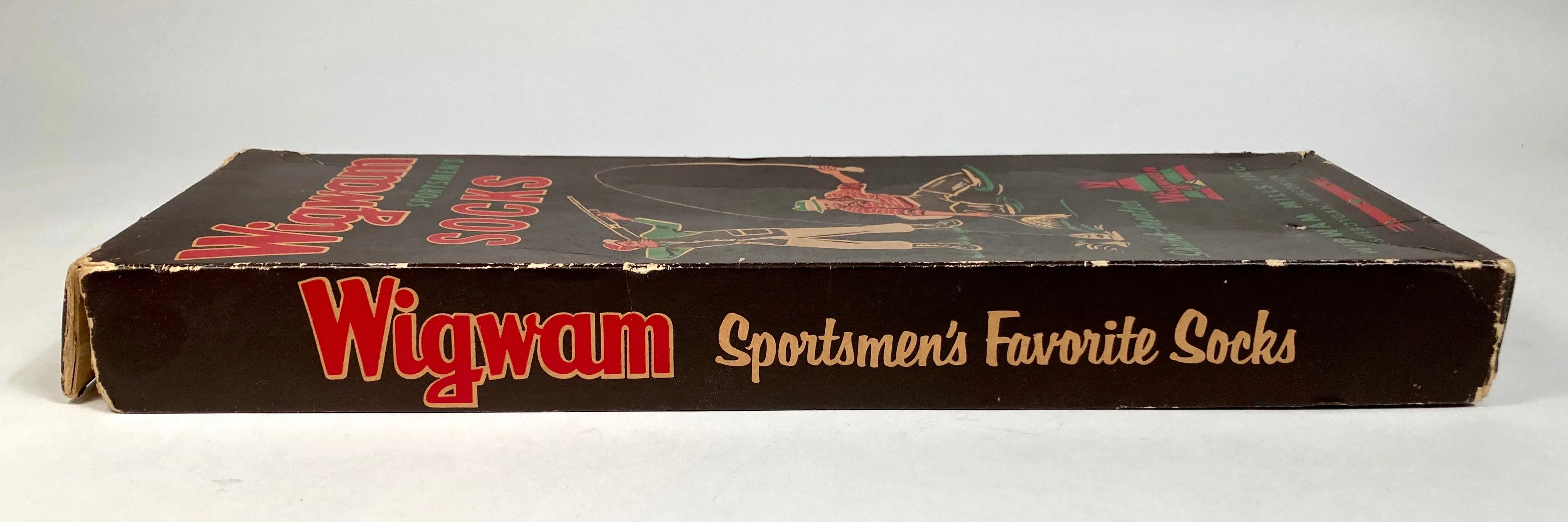 1940's-1950's WIGWAM SPORTSMAN SOCK BOX, Empty Vintage Clothing Package