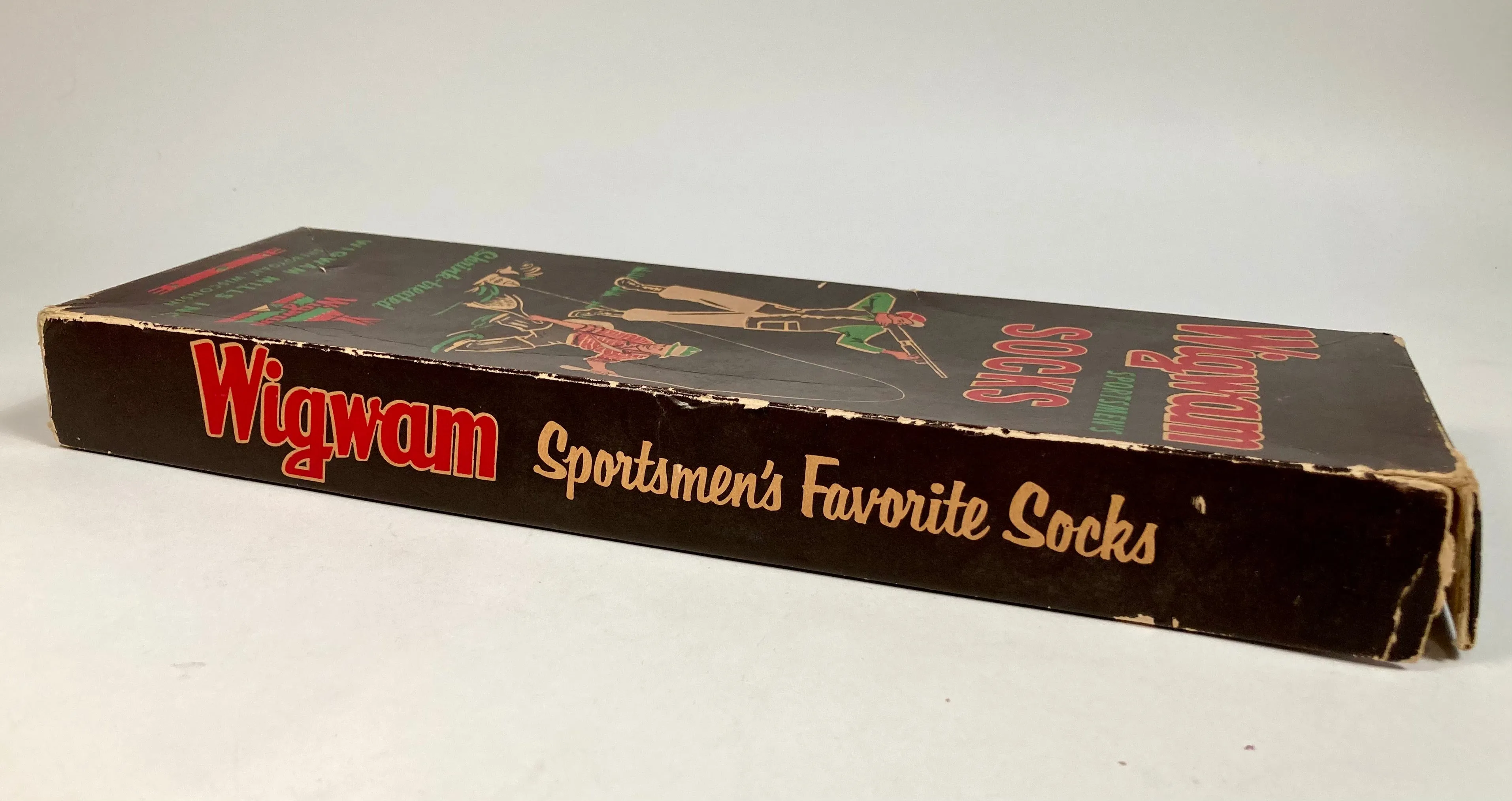 1940's-1950's WIGWAM SPORTSMAN SOCK BOX, Empty Vintage Clothing Package