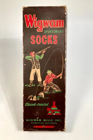 1940's-1950's WIGWAM SPORTSMAN SOCK BOX, Empty Vintage Clothing Package