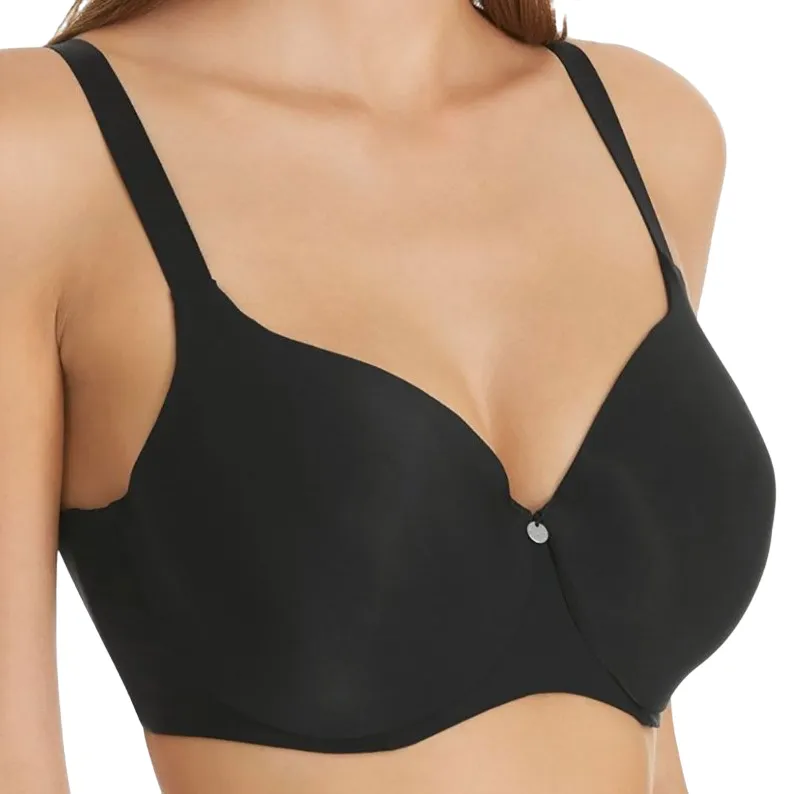 3 x Hestia Womens Smoothing Contour T-Shirt Black Bra