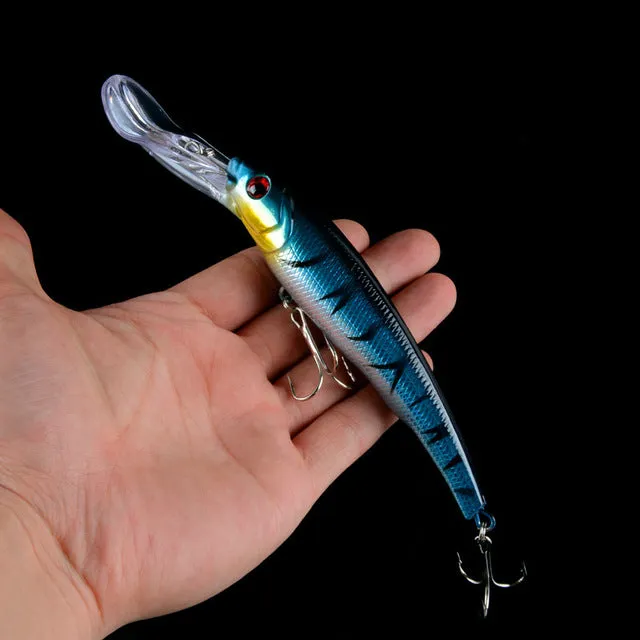 30g 16.5cm Minnow Fishing Lures Japan Deepswim Saltwater Hard Bait 3D Eyes Plastic Crank Bait Swimbait Sinking Wobbler