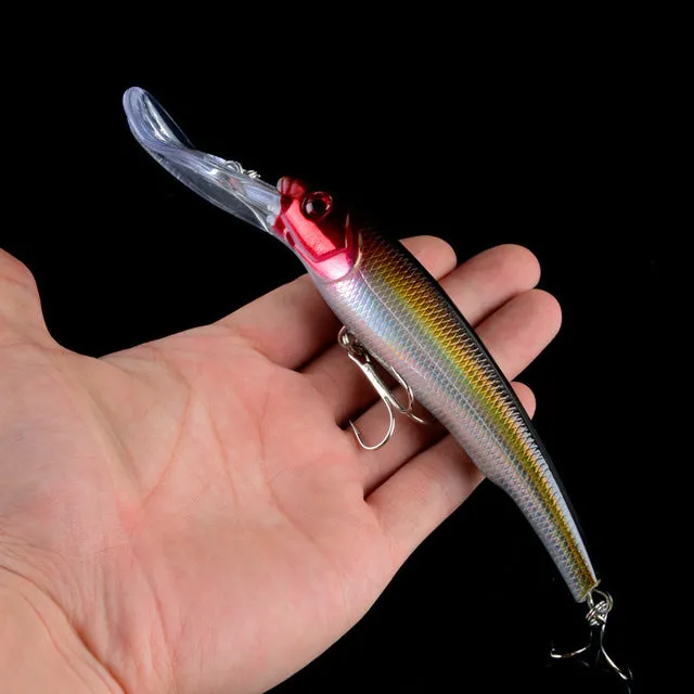 30g 16.5cm Minnow Fishing Lures Japan Deepswim Saltwater Hard Bait 3D Eyes Plastic Crank Bait Swimbait Sinking Wobbler