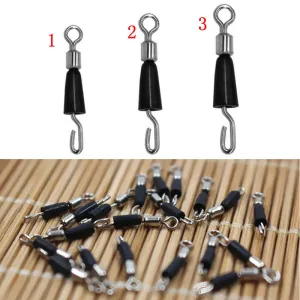 30pcs Ball Bearing Swivel Solid Rings Fishing Connector Hooks Quick Fast Link