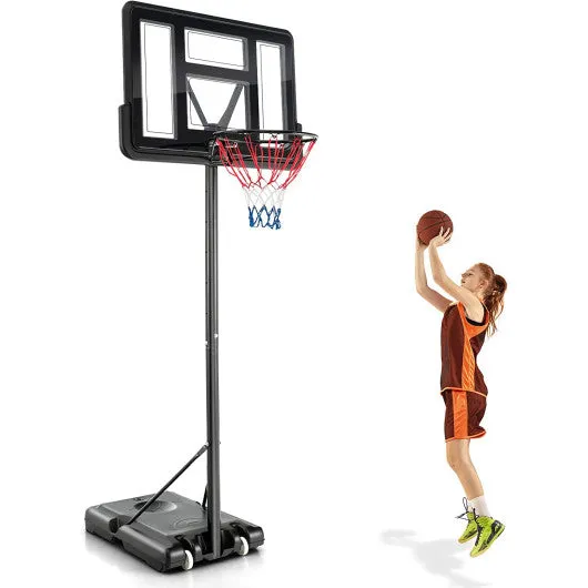 4.25-10 Feet Adjustable Basketball Hoop System with 44 Inch Backboard-A