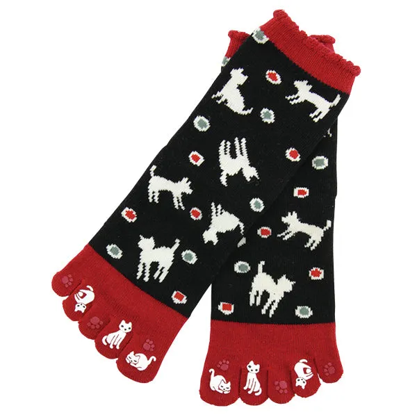 5-Toe Tabi Socks - White Cat