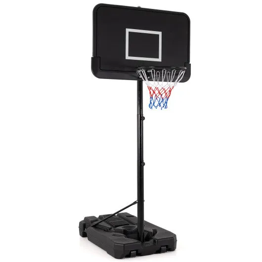 6.5-10 FT Adjustable Portable Basketball Hoop with 44 Inch Shatterproof Backboard & Fillable Base