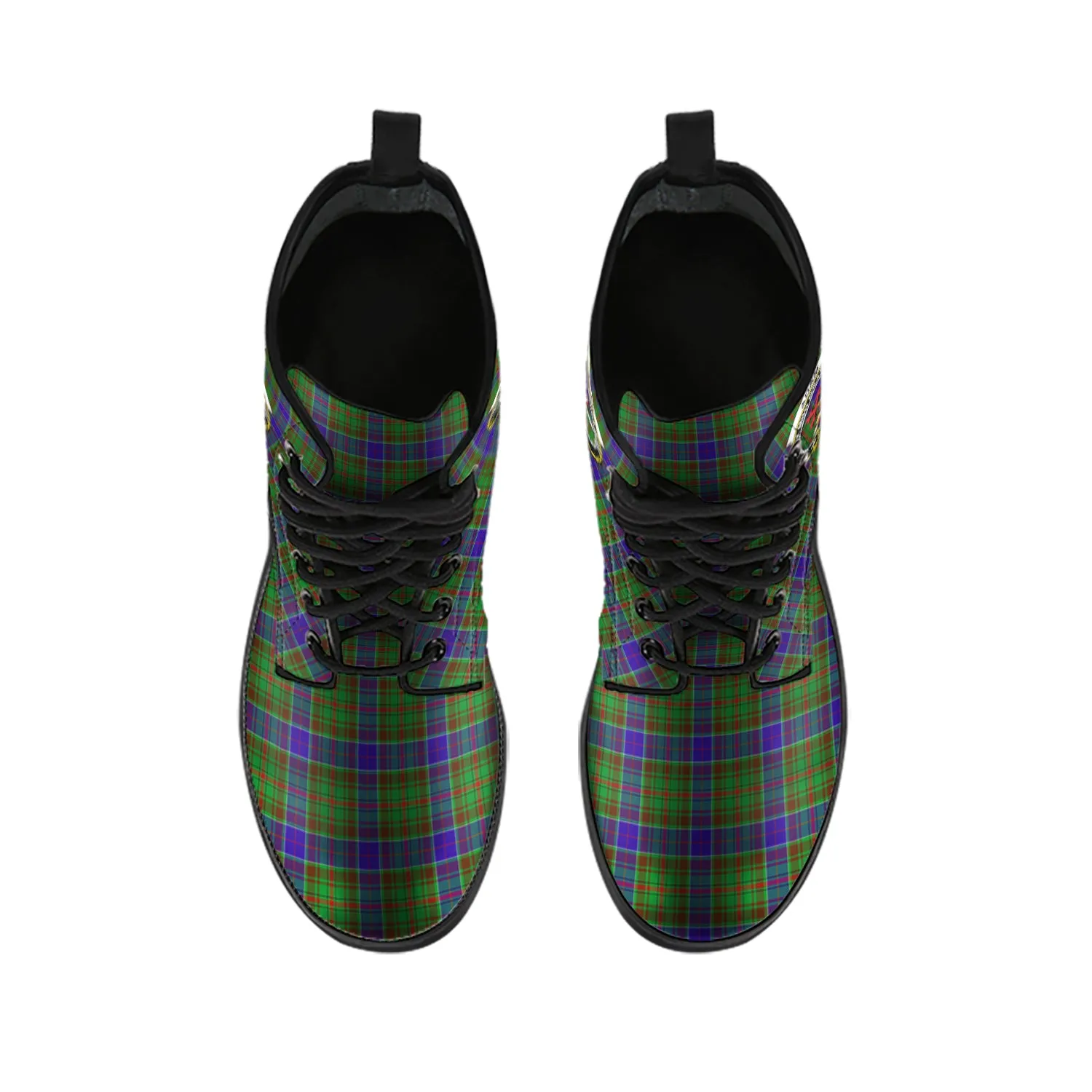 Adam Tartan Leather Boots with Family Crest