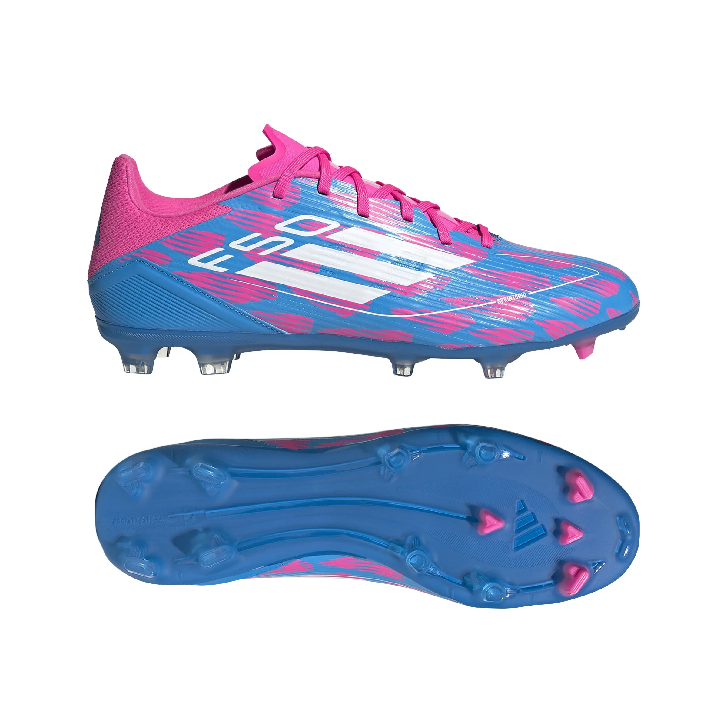 adidas F50 League FG/MG Firm Ground- Solar Blue/ FTWhite/ Solar Pink