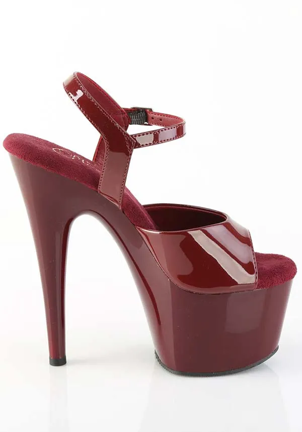 ADORE-709 [Burgundy Pat] | PLATFORM HEELS [PREORDER]