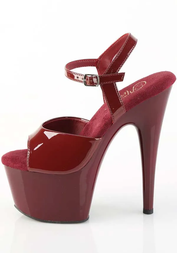 ADORE-709 [Burgundy Pat] | PLATFORM HEELS [PREORDER]