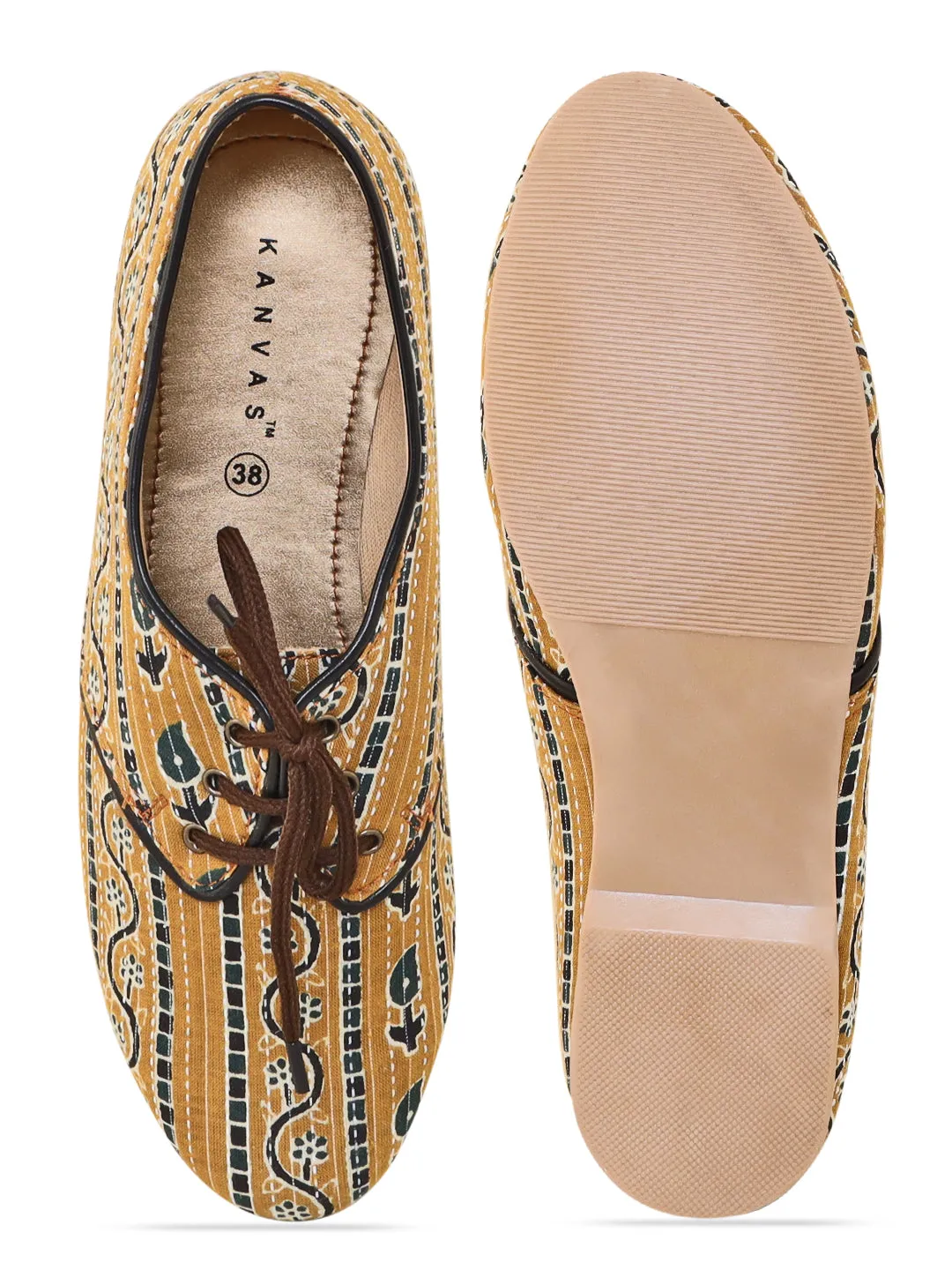 Ajrakh Kantha Work Oxfords