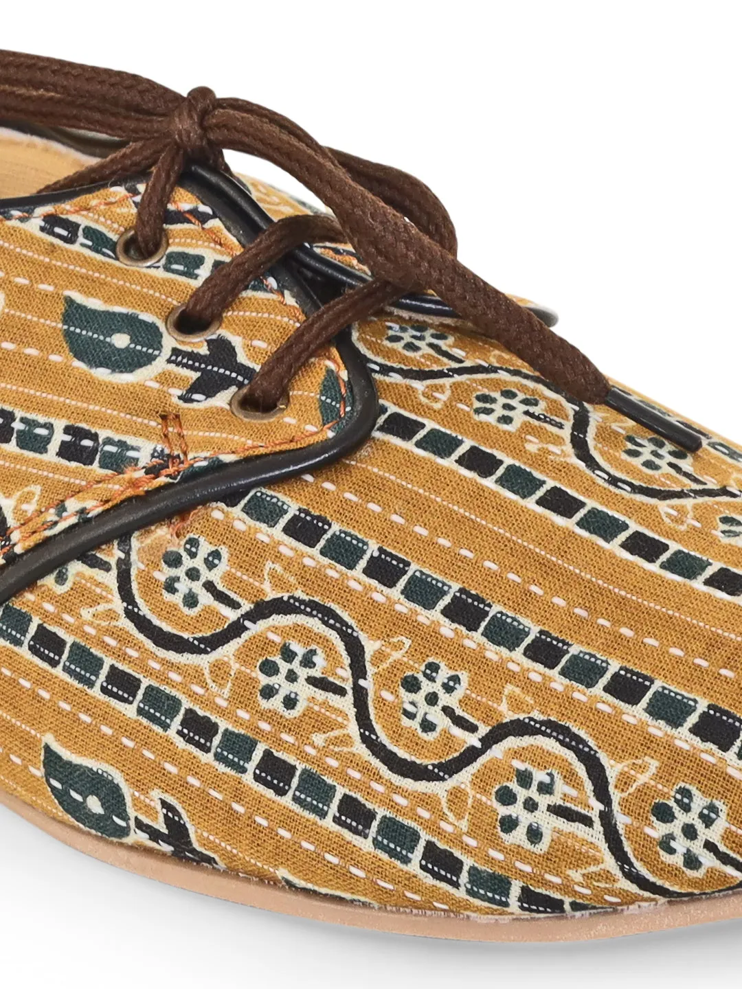 Ajrakh Kantha Work Oxfords