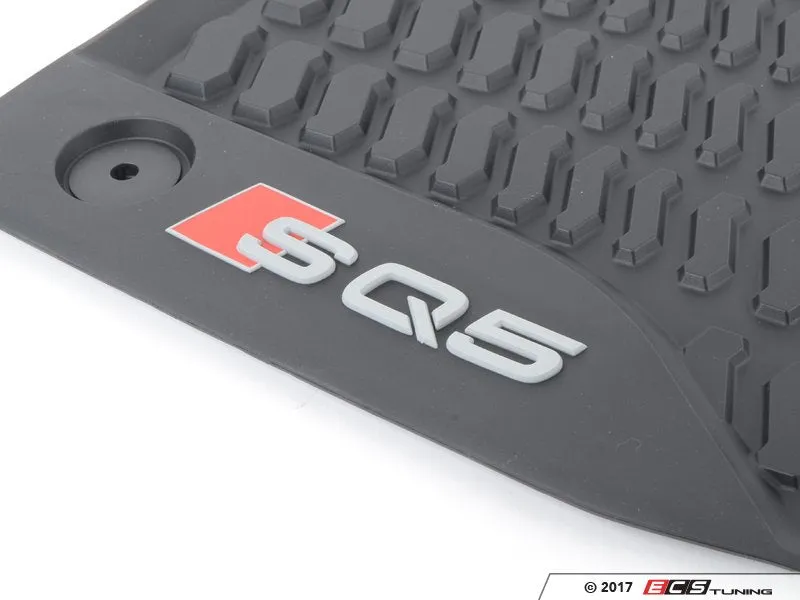 All-Weather Rubber Floor Mat Set - Black with 'SQ5' Logo