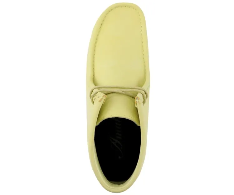 Amali Wallabee Boot Style Men's Lime Yellow Suede High Top Shoes