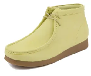 Amali Wallabee Boot Style Men's Lime Yellow Suede High Top Shoes