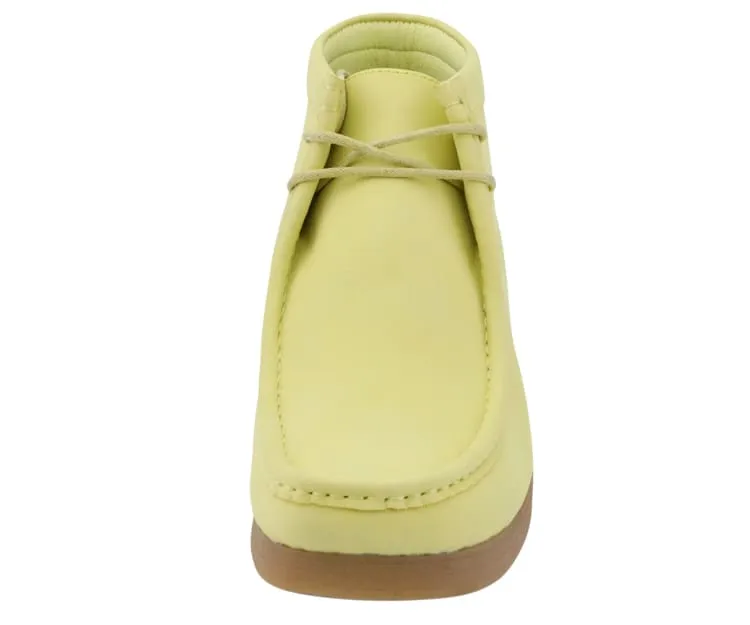 Amali Wallabee Boot Style Men's Lime Yellow Suede High Top Shoes