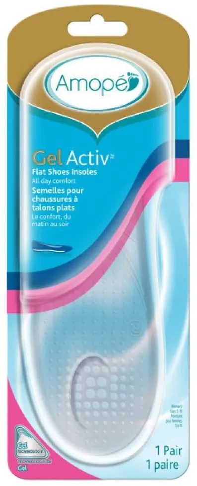 Amope Gel Activ Flat Shoes Insoles, 1 Count