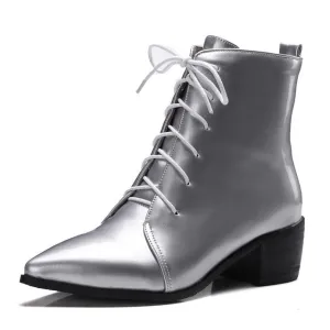 ankle Boots square med heels pointed toe