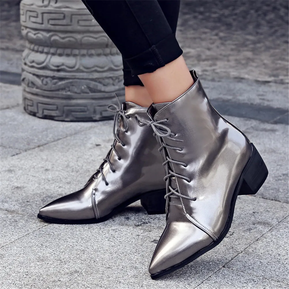 ankle Boots square med heels pointed toe