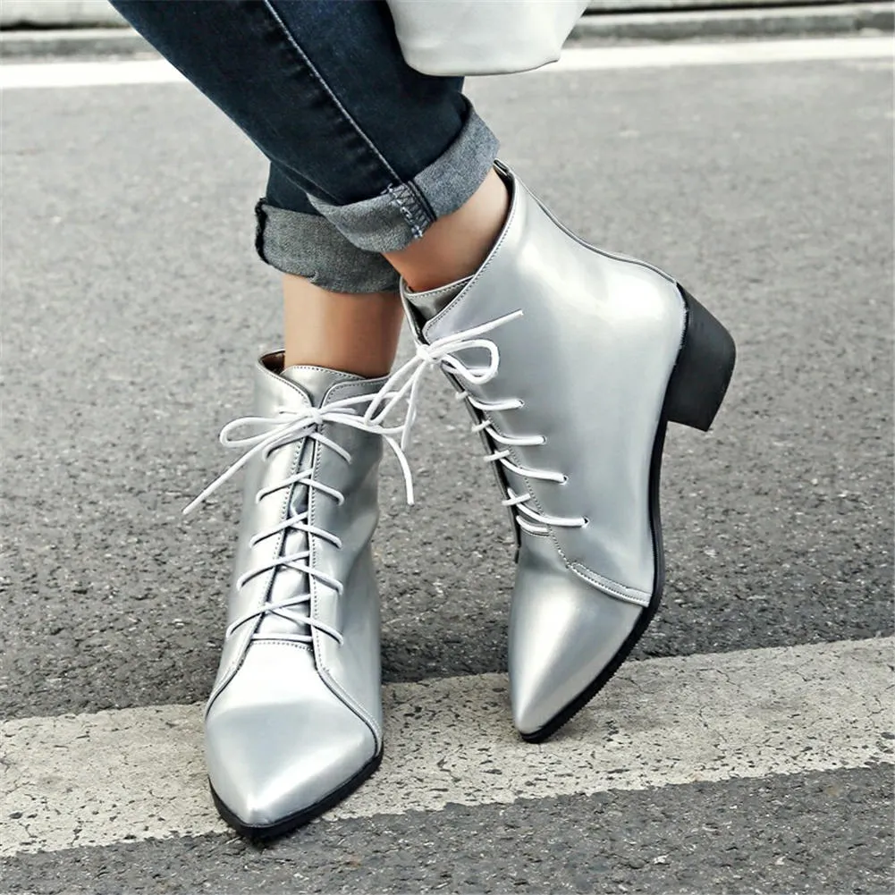 ankle Boots square med heels pointed toe