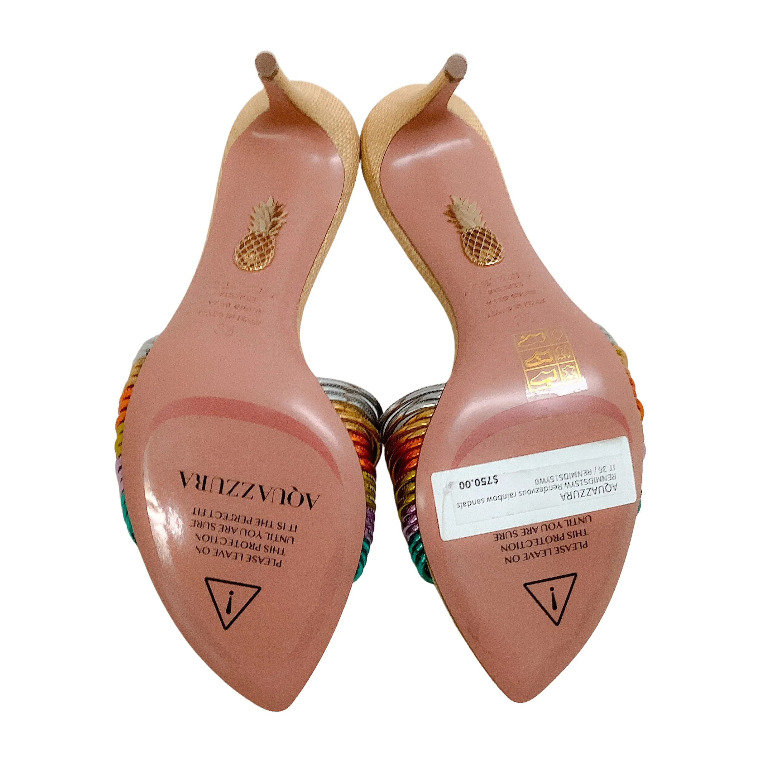 Aquazzura Pastel Rainbow Rendezvous Sandals