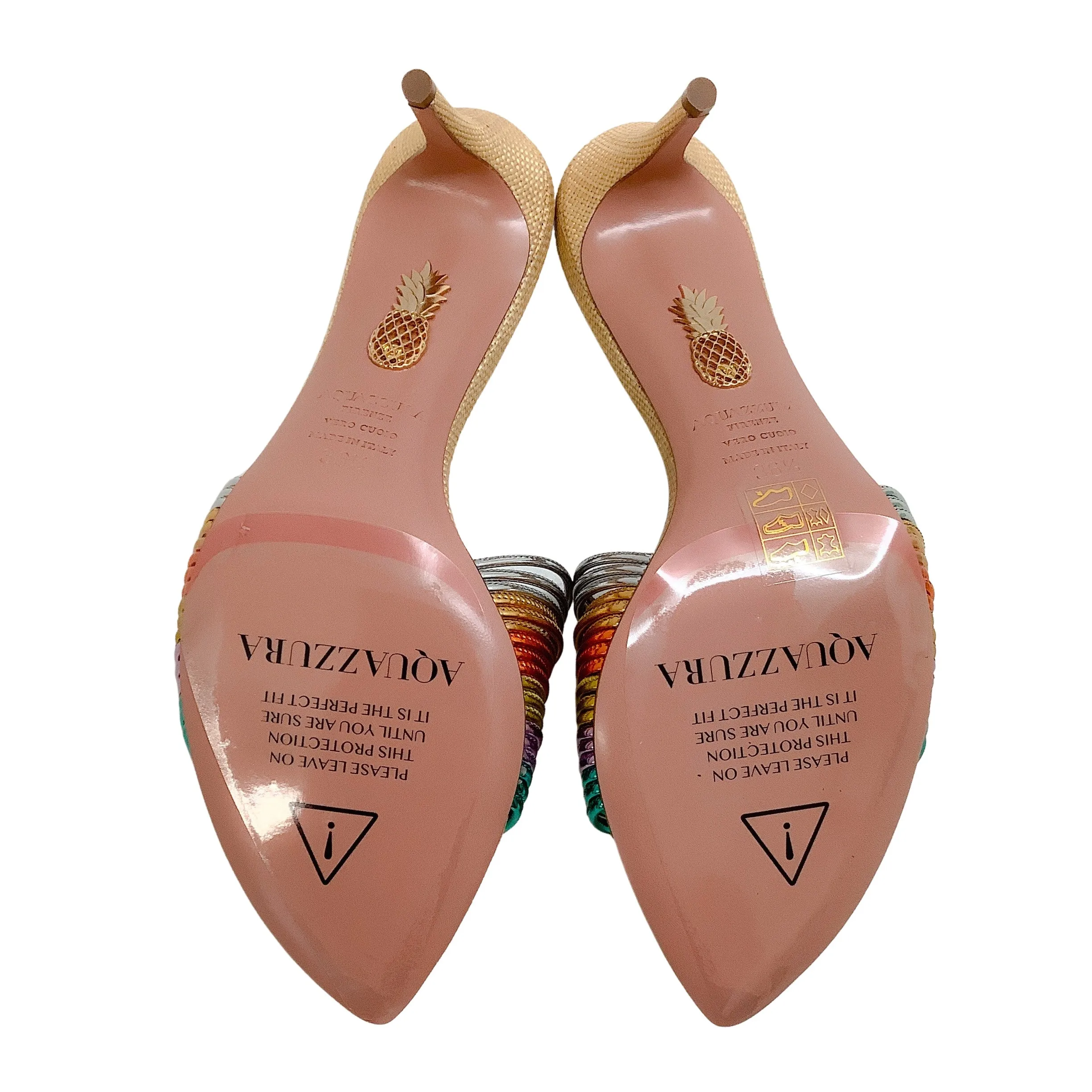 Aquazzura Pastel Rainbow Rendezvous Sandals