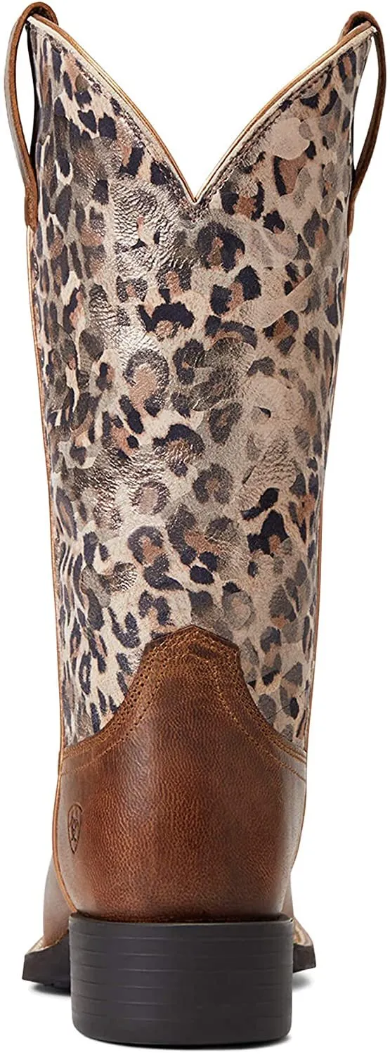 Ariat Women's Round Up West Leopard Square Toe Boots