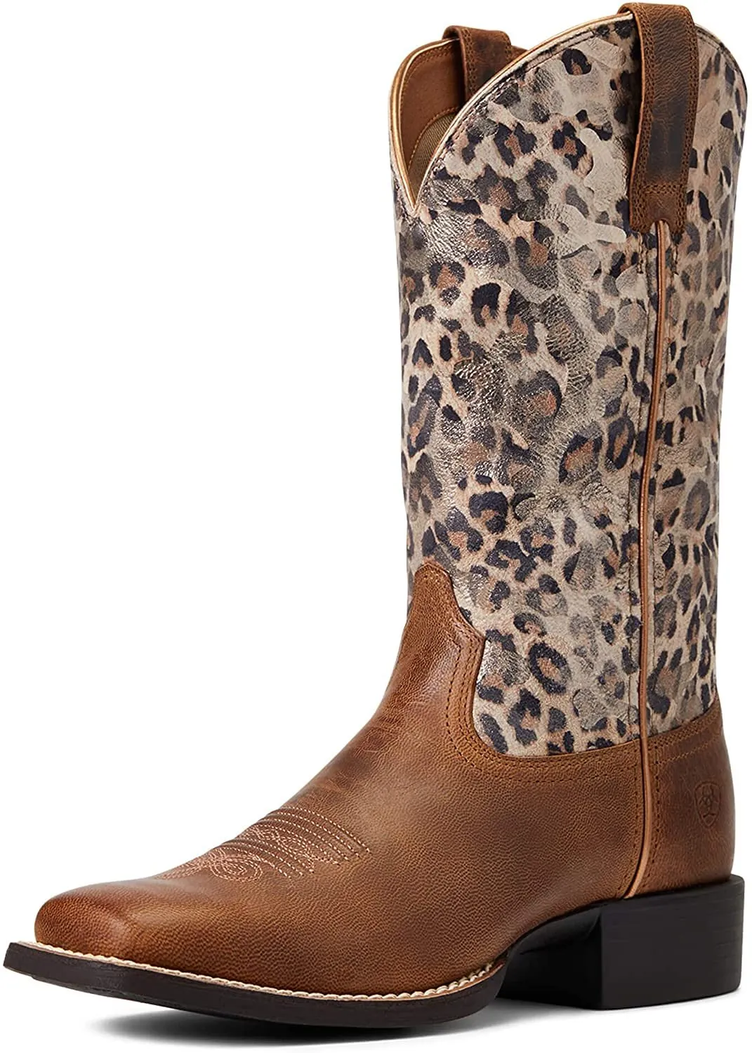 Ariat Women's Round Up West Leopard Square Toe Boots