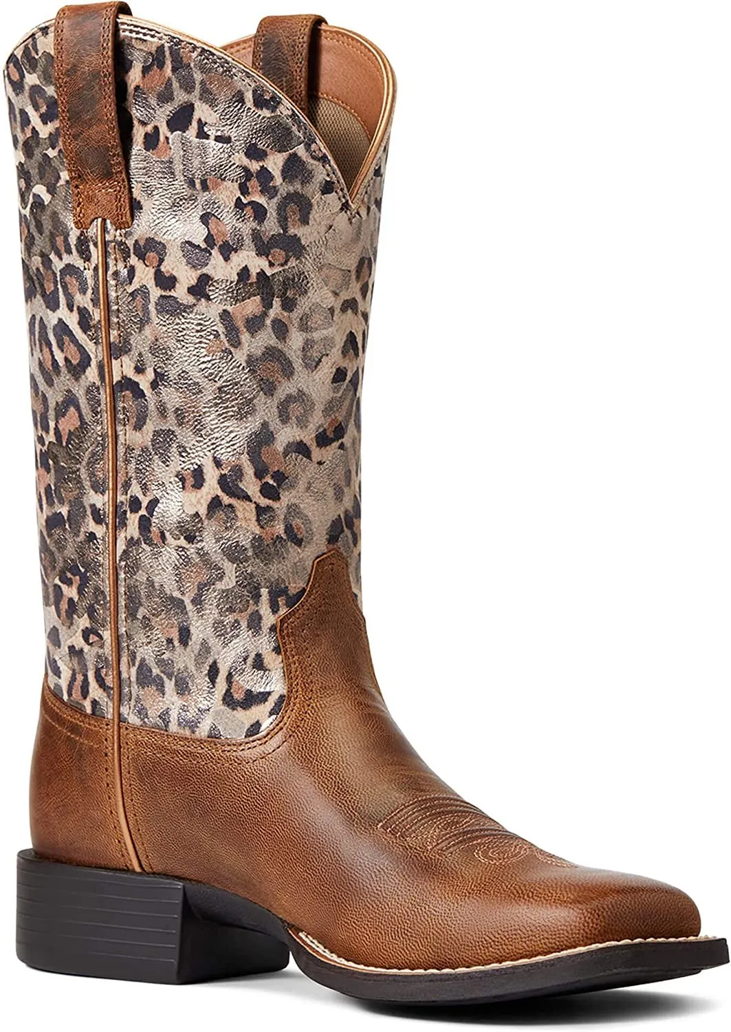 Ariat Women's Round Up West Leopard Square Toe Boots