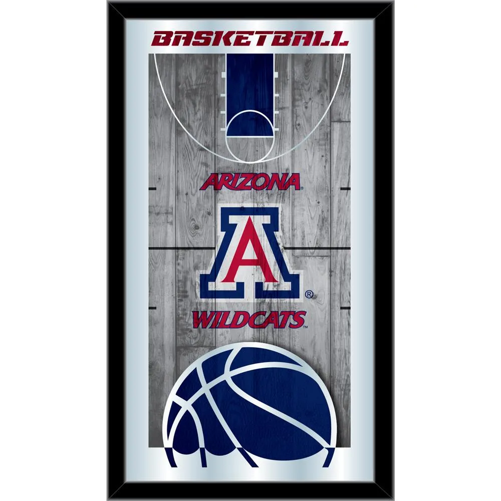 Arizona Wildcats HBS Blue Basketball Framed Hanging Glass Wall Mirror (26"x15")