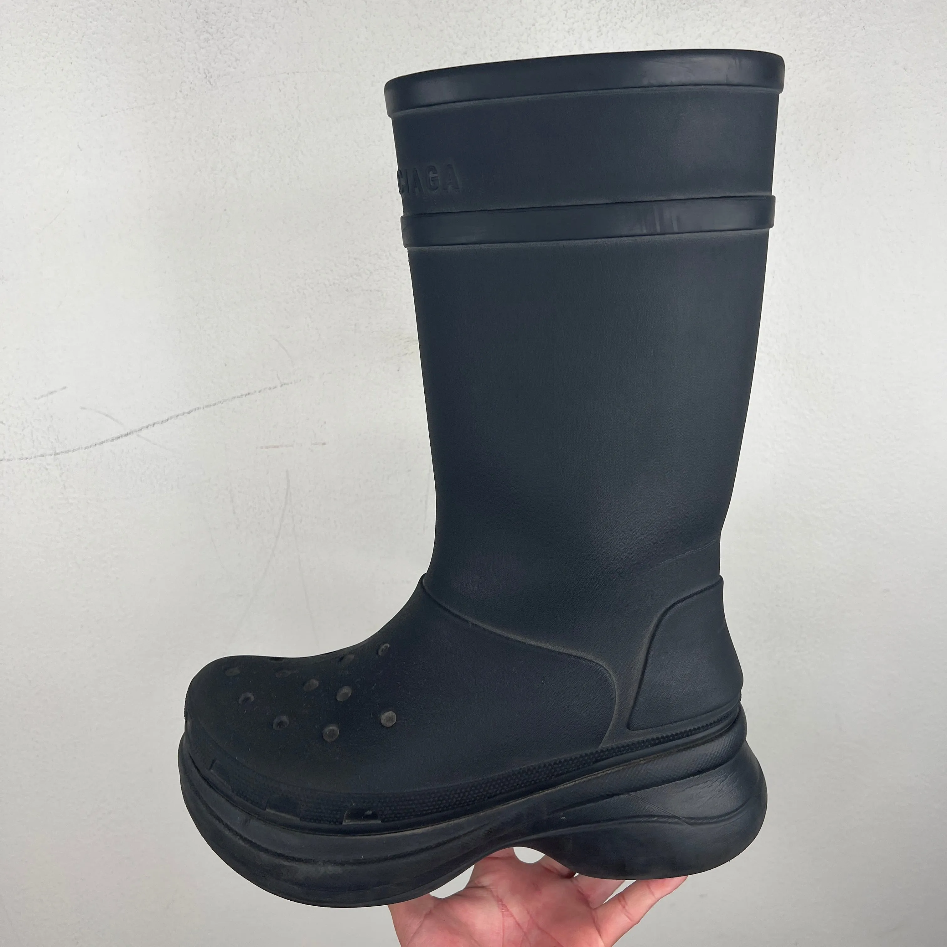 Balenciaga Black Croc Boots