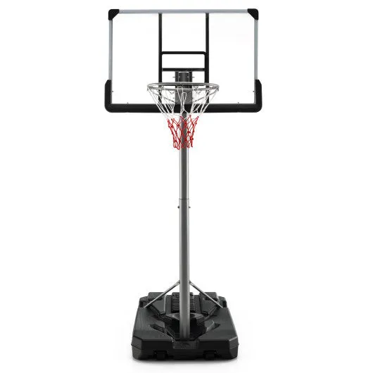 Basketball Hoop with 5.4-6.6FT Adjustable Height and 50 Inch Backboard-Black