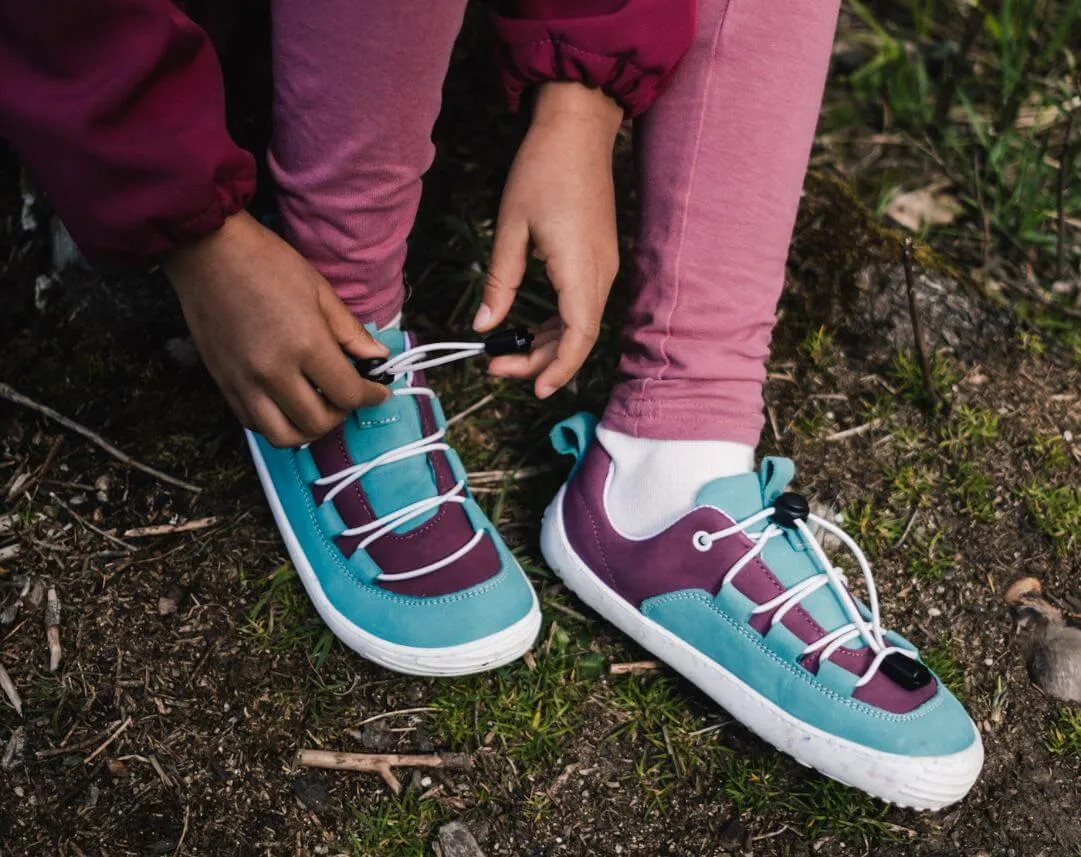 Be Lenka Kids barefoot sneakers - Xplorer - Light Teal & Plum