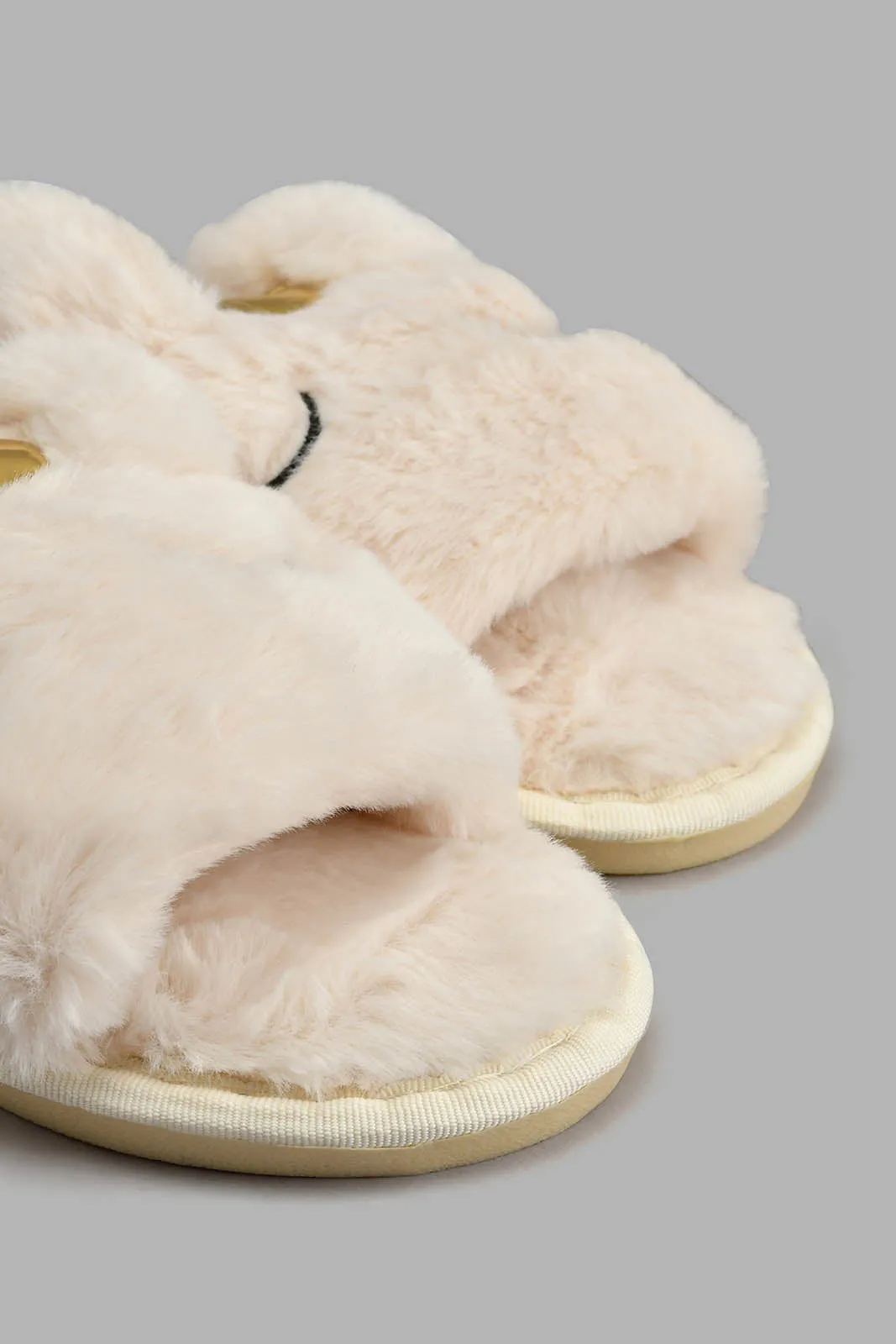 Beige Crown Slipper