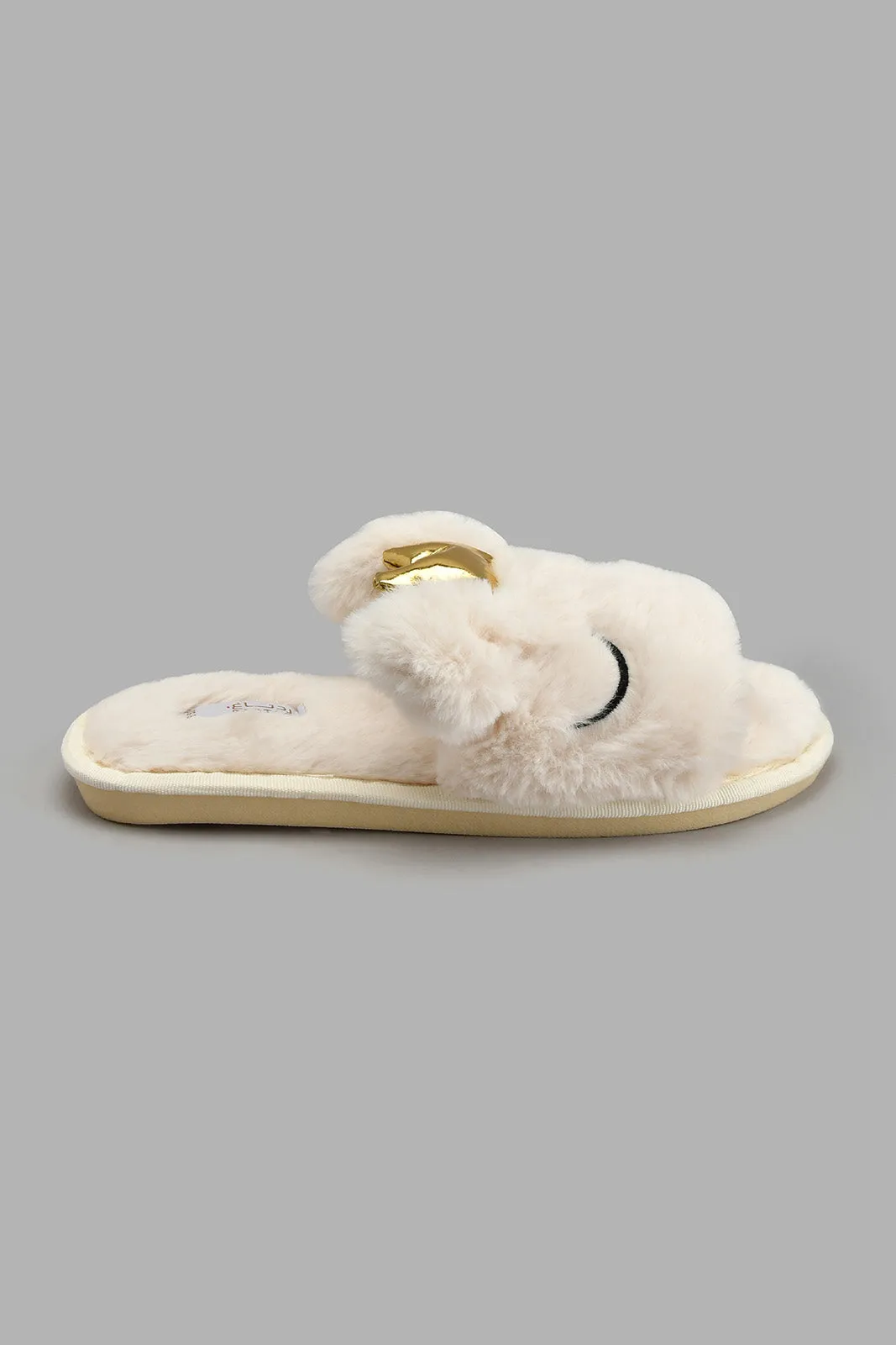 Beige Crown Slipper