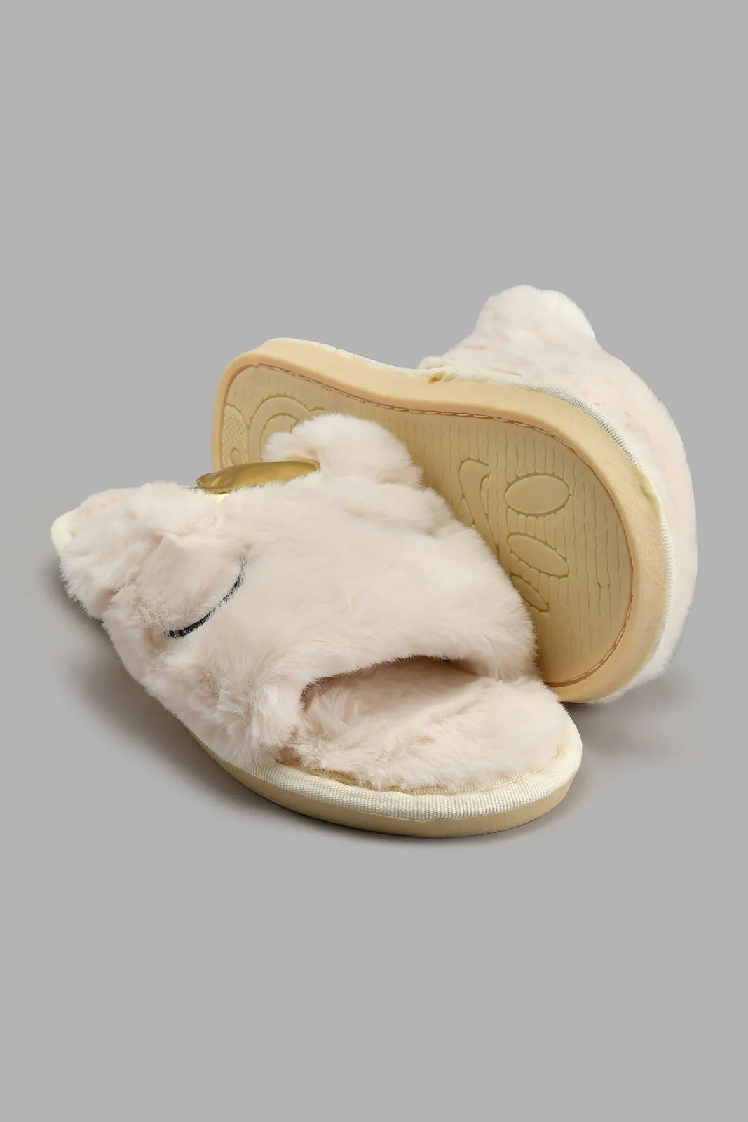 Beige Crown Slipper