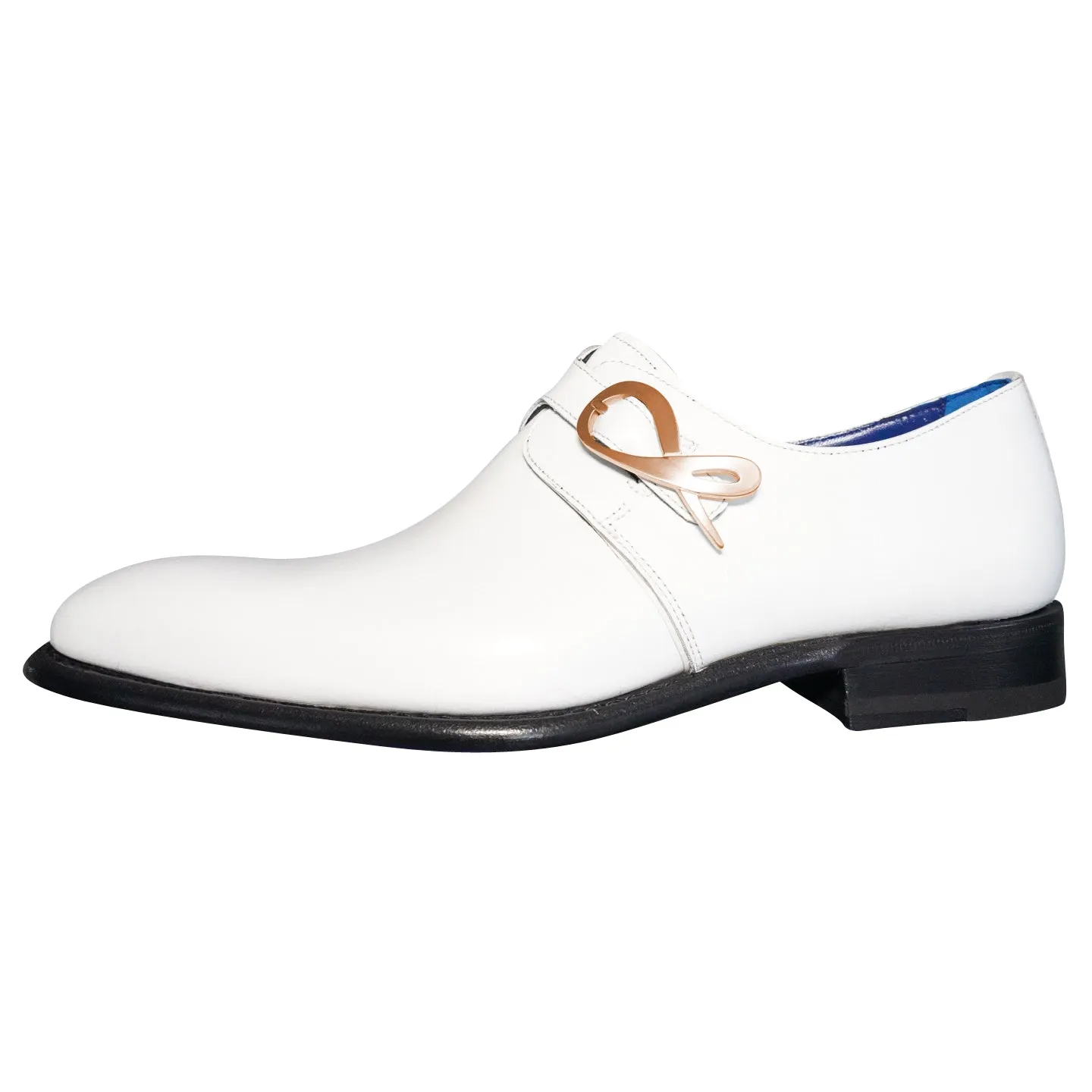 Bianco With Yellow Gold Hardware Monk Strap