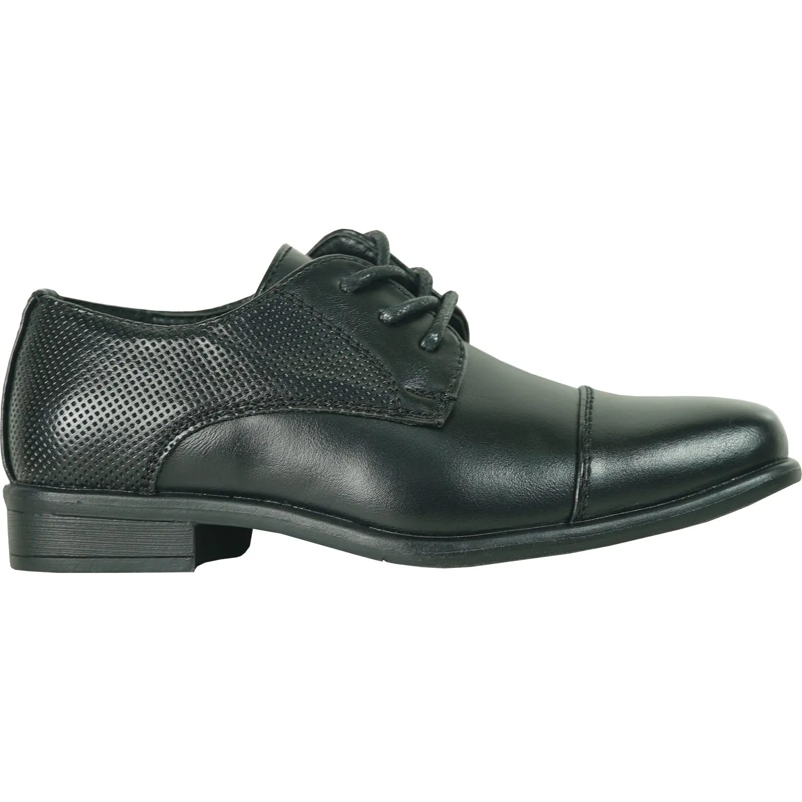 BRAVO Boy Dress Shoe KING-6KID Oxford Shoe School Uniform Black