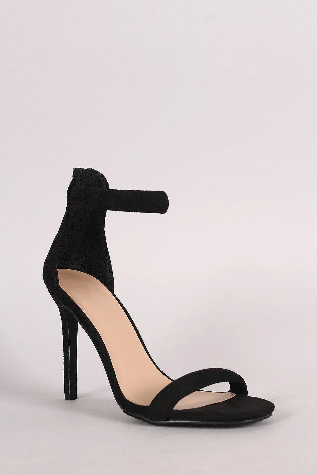 Breckelle Suede Open Toe Stiletto Heel