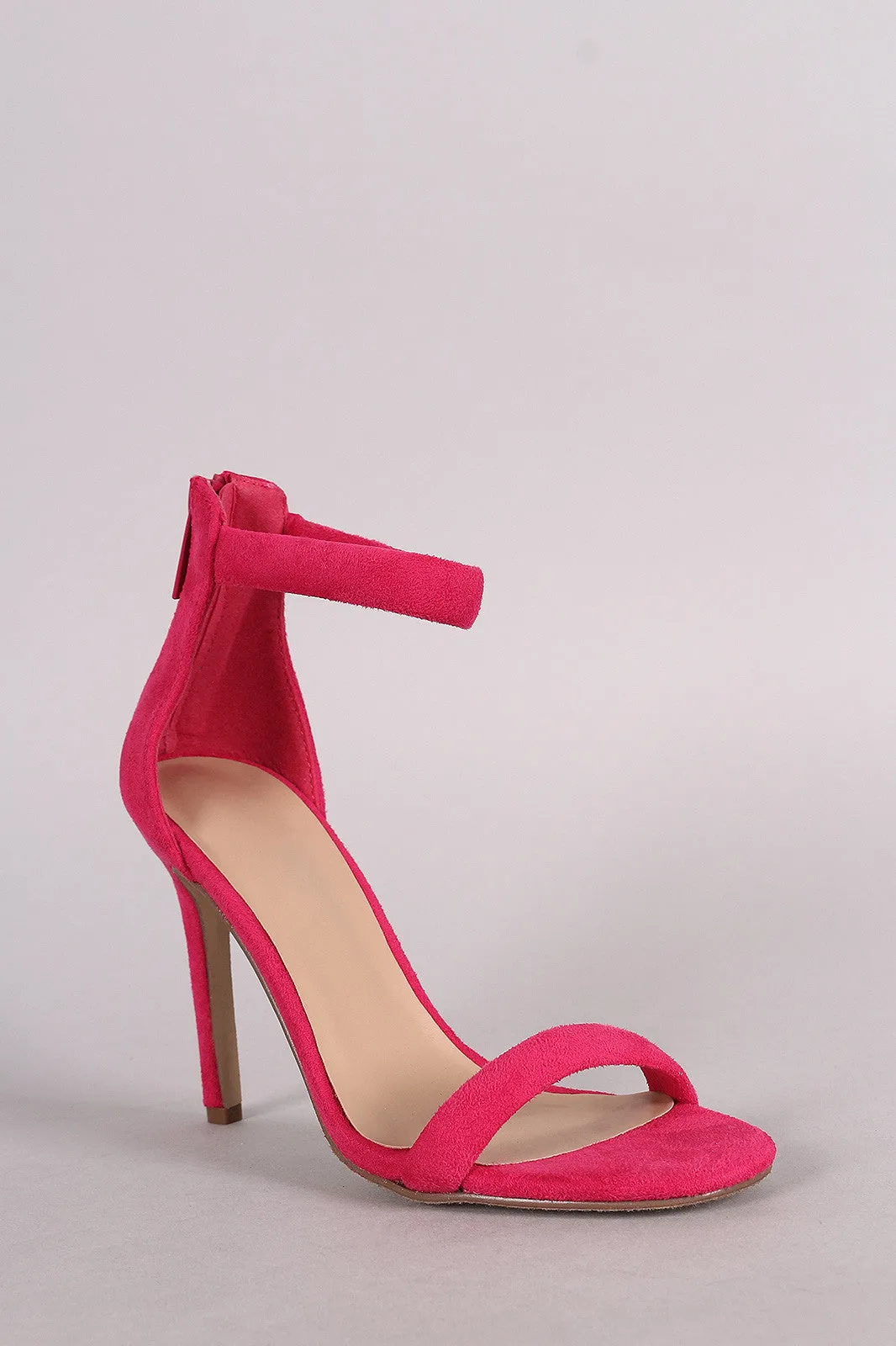 Breckelle Suede Open Toe Stiletto Heel