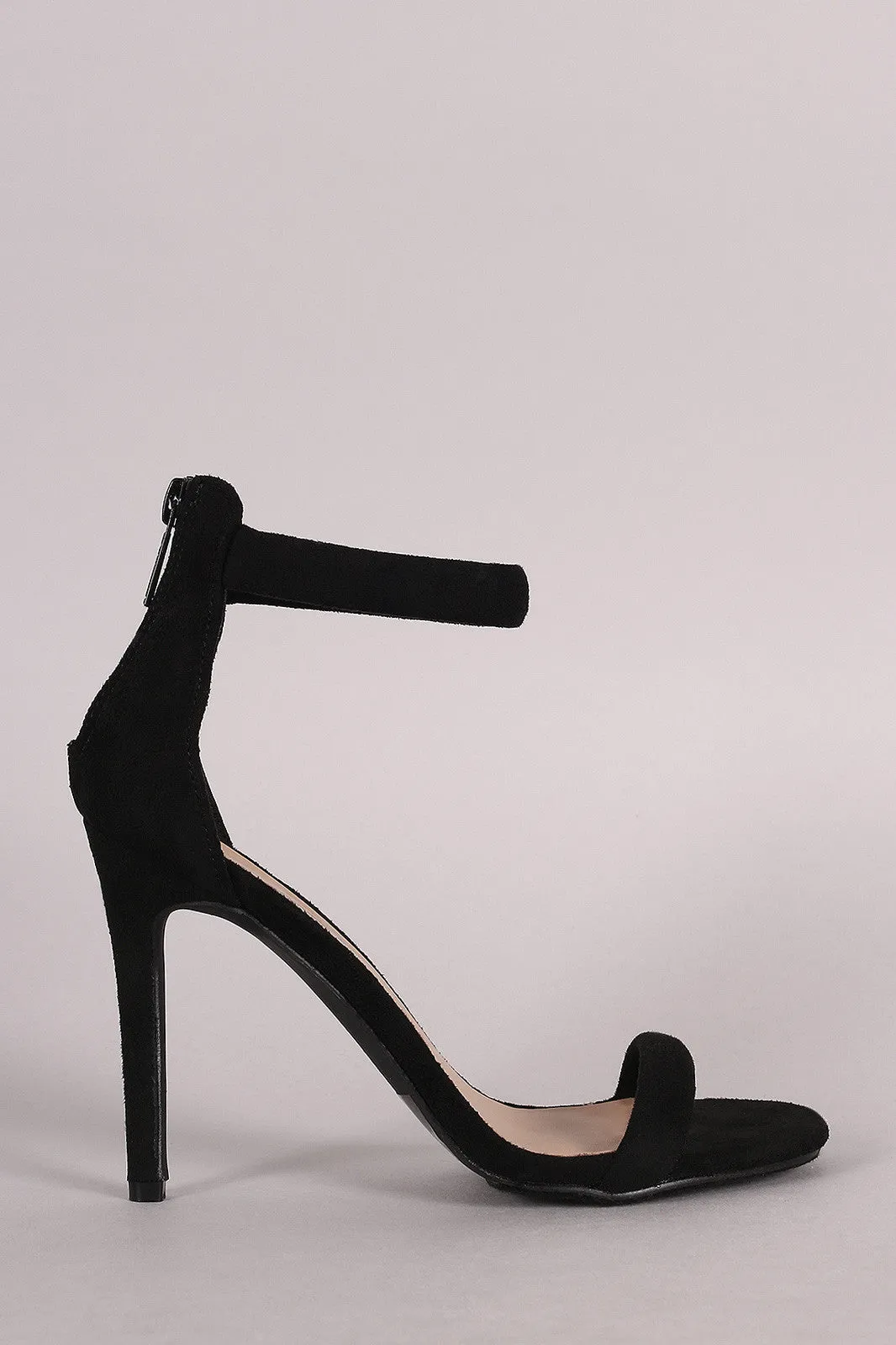 Breckelle Suede Open Toe Stiletto Heel