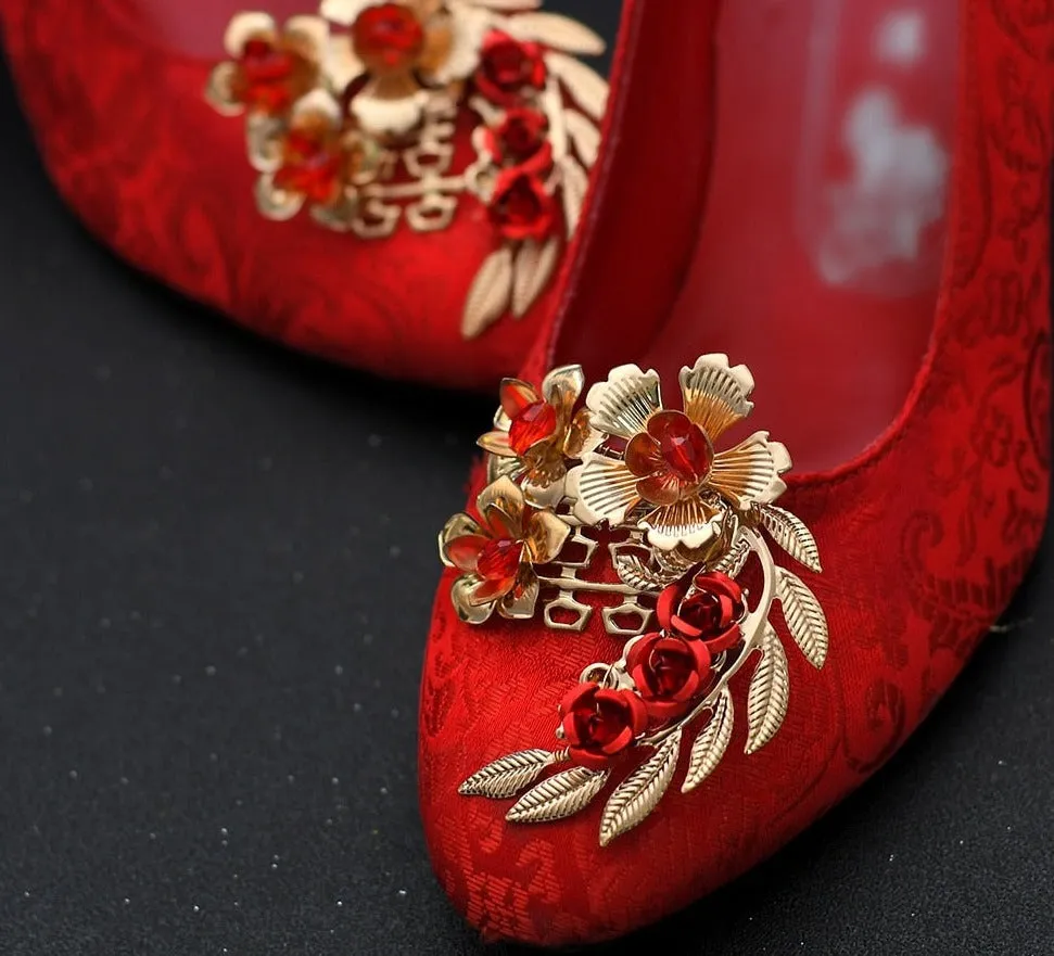 Bride High Heels Shoe Clips for Chinese Wedding