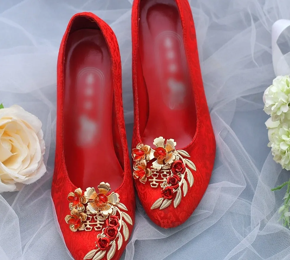 Bride High Heels Shoe Clips for Chinese Wedding