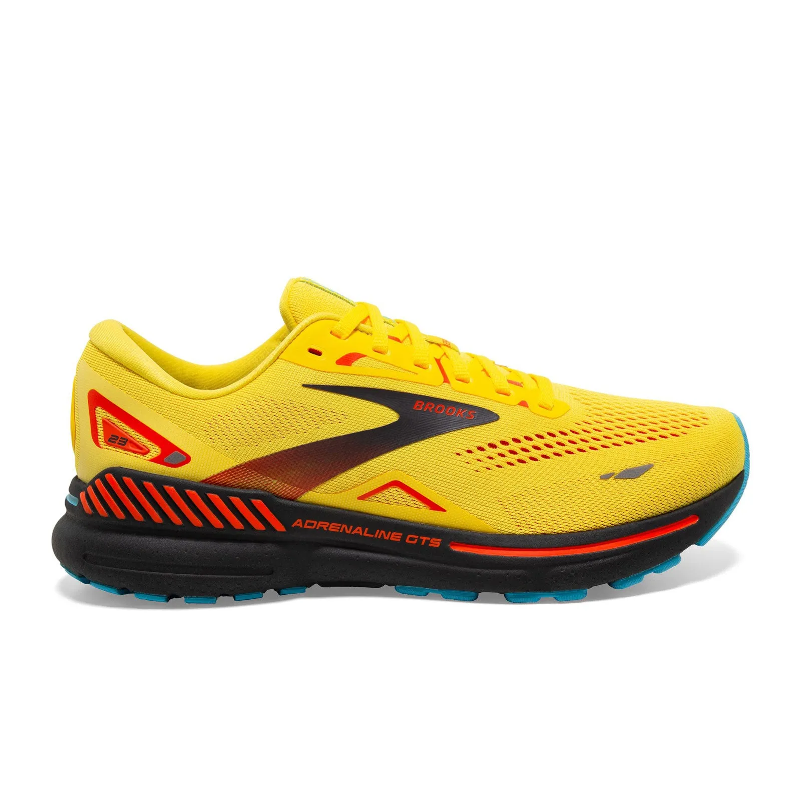 Brooks Adrenaline GTS 23 Running Shoe (Men) - Yellow/Forged Iron/Orange