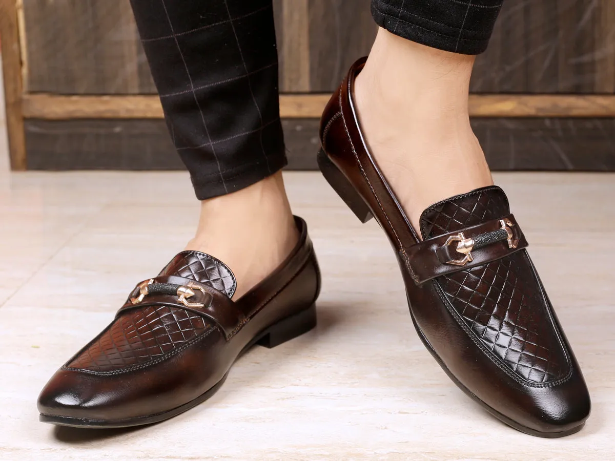 Bxxy's Vegan Leather Designer Buckle Loafers for Men