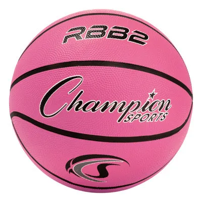 Champion Sports Junior Rubber Basketball Pink