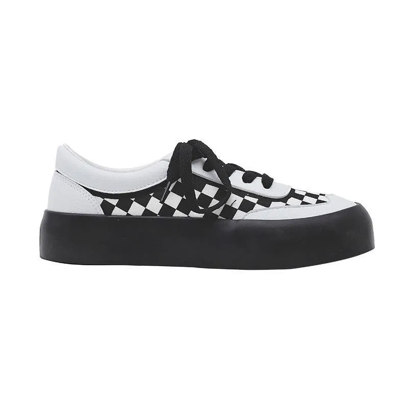 Checkerboard Canvas Sneakers