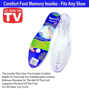 Comfort Fit Memory Insoles - Compatible with All Types of Shoes