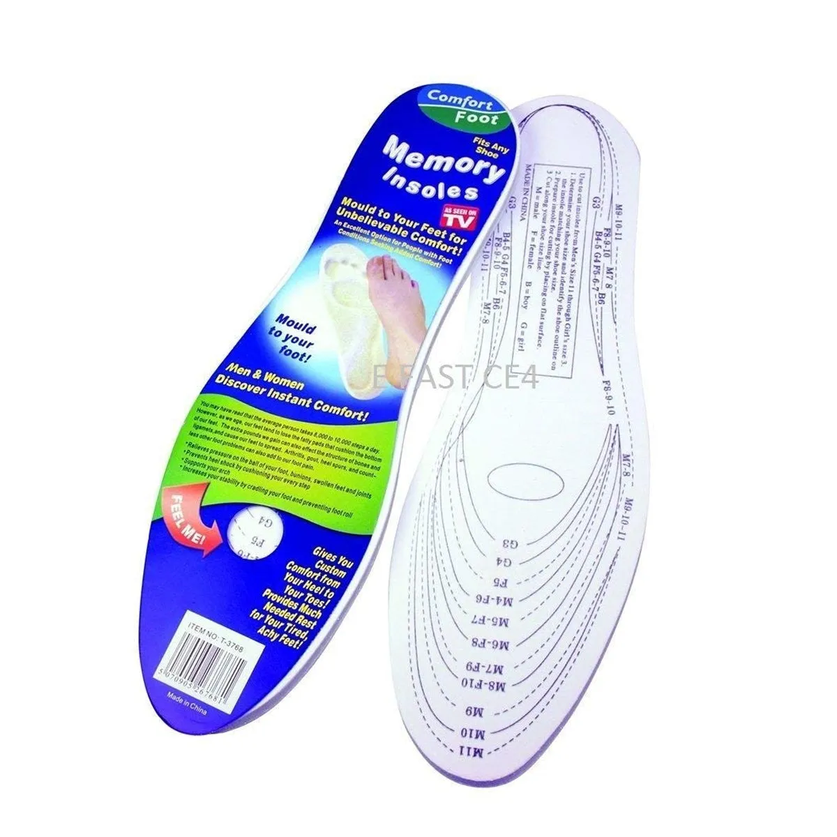 Comfort Fit Memory Insoles - Compatible with All Types of Shoes