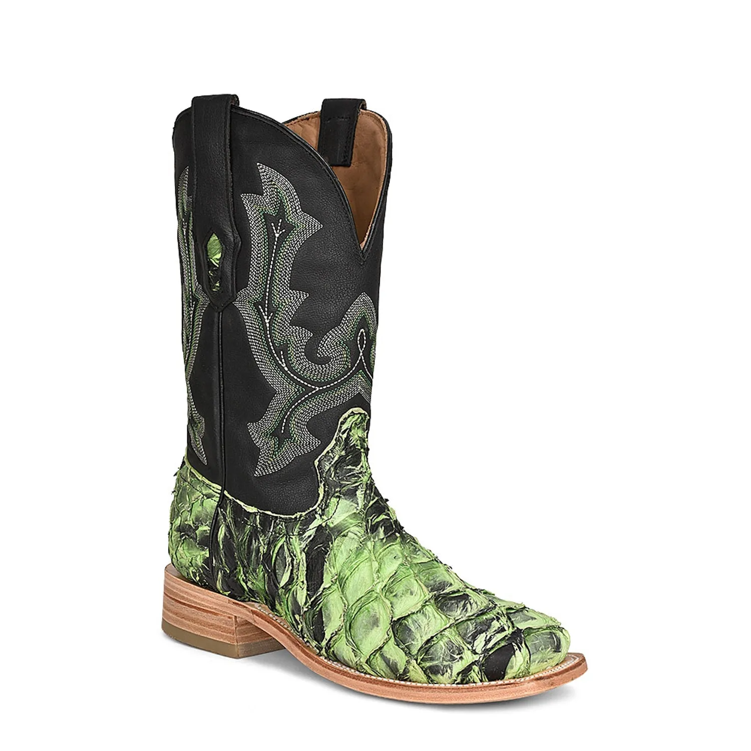 Corral Mens A4382 Green Pirarucu Classic Cowboy Boots